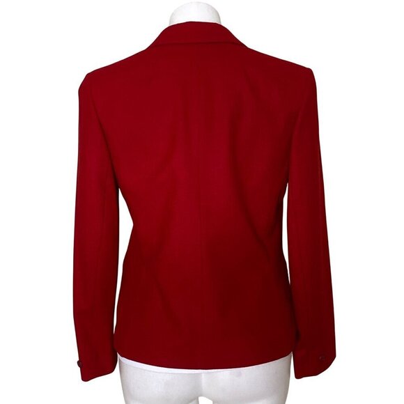 Pendleton Vintage Red 100% Virgin Wool Blazer, Long Sleeves Women's Size 12 - Picture 5 of 10